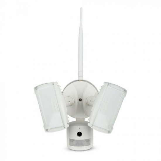 Proiector LED 18W Senzor WiFi si Camera Alb Rece