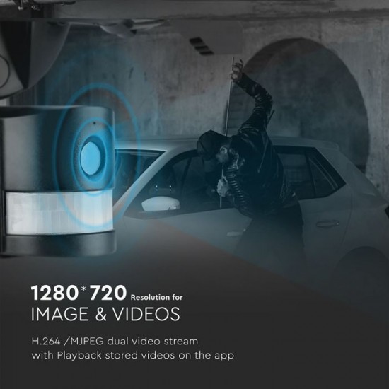 Proiector LED 18W Senzor WiFi si Camera Alb Rece Corp Negru