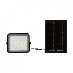 Proiector LED 6W corp negru cu panou solar 40W baterie fast charge inlocuibila si control inteligent cu telecomanda IP65