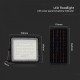 Proiector LED 10W corp negru cu panou solar 80W baterie fast charge inlocuibila si control inteligent cu telecomanda IP65