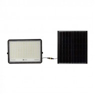Proiector LED 30W corp negru cu panou solar 240W baterie fast charge inlocuibila si control inteligent cu telecomanda IP65
