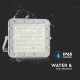 Proiector LED 10W corp alb cu panou solar 80W baterie fast charge inlocuibila si control inteligent cu telecomanda IP65