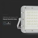 Proiector LED 10W corp alb cu panou solar 80W baterie fast charge inlocuibila si control inteligent cu telecomanda IP65