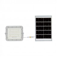 Proiector LED 6W corp alb cu panou solar 40W baterie fast charge inlocuibila si control inteligent cu telecomanda IP65