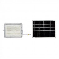 Proiector LED 20W corp alb cu panou solar 180W baterie fast charge inlocuibila si control inteligent cu telecomanda IP65