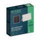 Proiector LED 30W corp alb cu panou solar 240W baterie fast charge inlocuibila si control inteligent cu telecomanda IP65