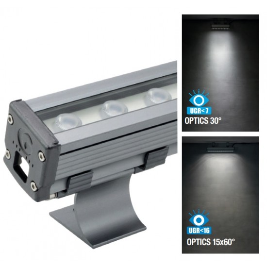 Corp de iluminat LED liniar etans 12W tip wallwasher XFLOW 500mm UGR<16