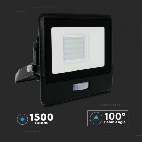 Proiector LED Smart 20W cu senzor de miscare compatibil  Amazon Alexa si Google Home RGB + alb cald, neutru, rece Corp Negru
