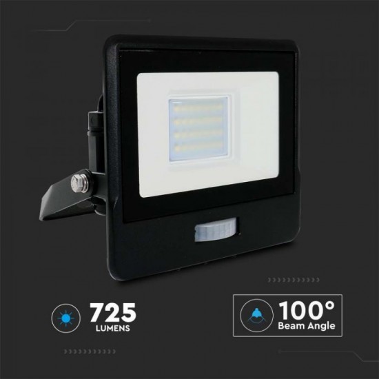 Proiector LED Smart 10W cu senzor de miscare compatibil Amazon Alexa si Google Home RGB + alb cald, neutru, rece Corp Negru IP65