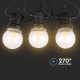 Ghirlanda LED 5m cu 10 becuri filament transparente lumina calda IP44