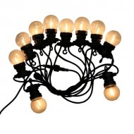 Ghirlanda LED 5m cu 10 becuri filament transparente lumina calda IP44