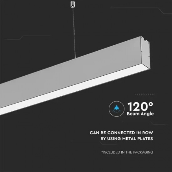Corp de iluminat cu LED interconectabil suspendat 40W CIP SAMSUNG 120cm Corp Argintiu lumina neutra IP20