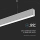 Corp de iluminat cu LED interconectabil suspendat 40W CIP SAMSUNG 120cm Corp Argintiu lumina neutra IP20