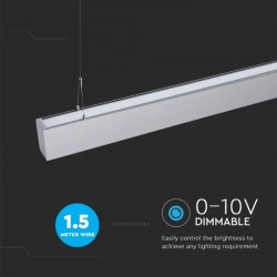 Corp de iluminat cu LED interconectabil suspendat 60W CIP SAMSUNG 120cm Slim Alb Neutru Corp Argintiu - iluminare sus/jos