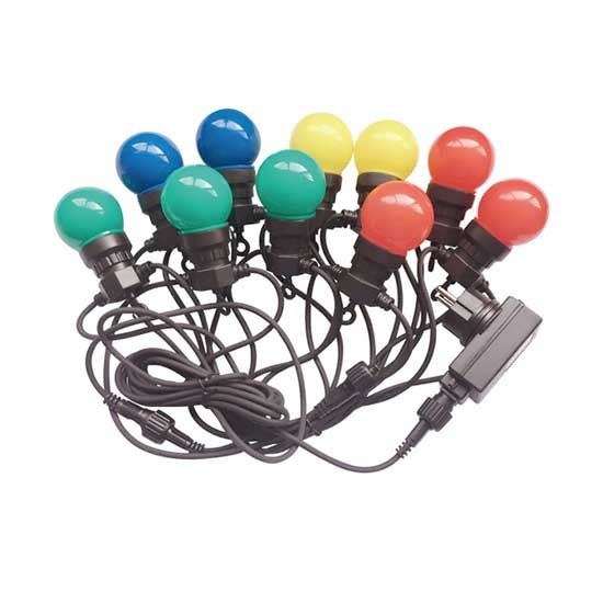 Sir de lumini LED cu 10 becuri 5 metri RGB + Alb Cald