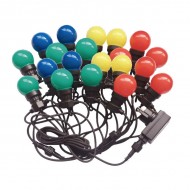 Sir de lumini LED cu 20 becuri 10 metri RGB + Alb Cald