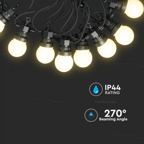 Sir de lumini LED cu 10 becuri 5 metri Alb Cald