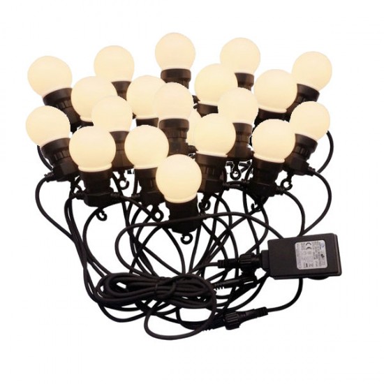 Sir de lumini LED cu 20 becuri 10 metri Alb Cald