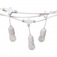 Ghirlanda luminoasa 15m cu 15 socluri suspendate E27 cablu alb IP65