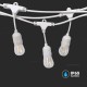 Ghirlanda luminoasa 15m cu 15 socluri suspendate E27 cablu alb IP65
