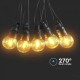 Ghirlanda solara LED 12m cu 10 becuri 0.5W filament transparente lumina calda si telecomanda IP44
