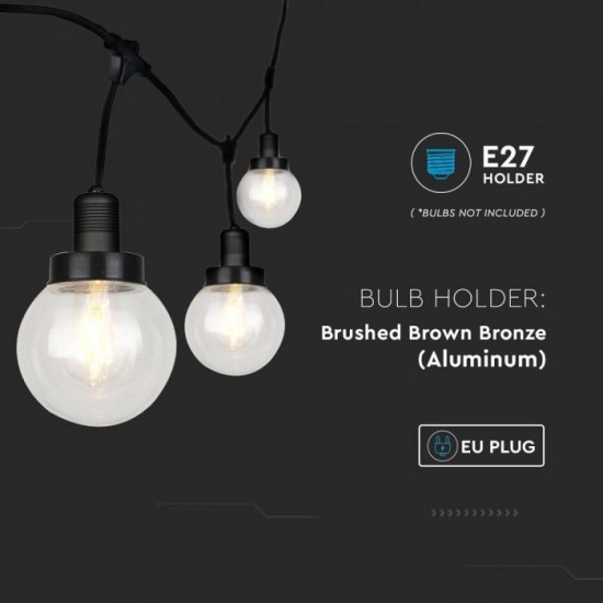 Ghirlanda luminoasa etansa 3m cu 6 bulbi soclu E27