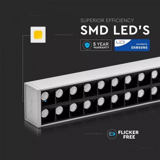 Corp de iluminat cu LED suspendat 60W CIP SAMSUNG 120cm Alb Neutru Corp Argintiu - iluminare sus/jos