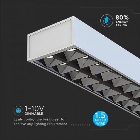 Corp de iluminat cu LED suspendat 60W CIP SAMSUNG 120cm Alb Neutru Corp Argintiu - iluminare sus/jos
