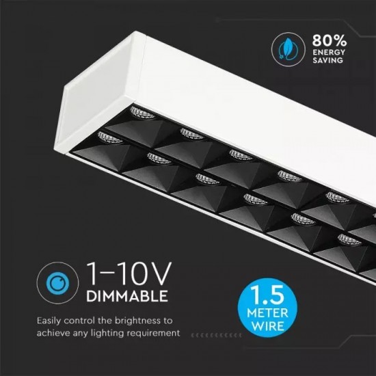 Corp de iluminat cu LED suspendat 60W CIP SAMSUNG 120cm Alb Neutru Corp Alb - iluminare sus/jos