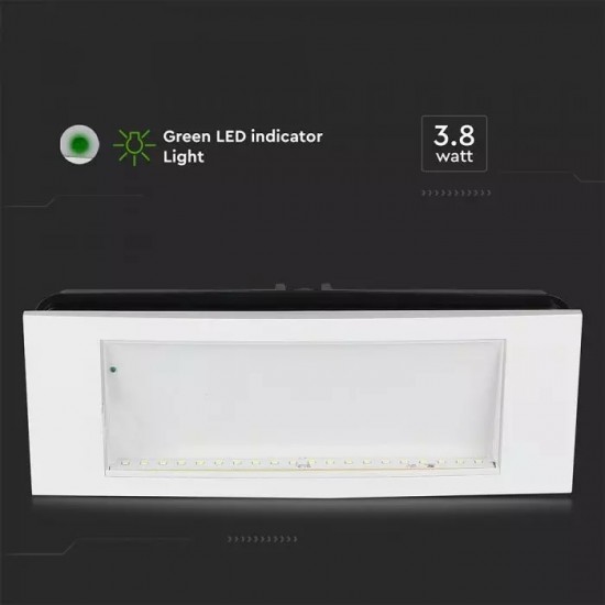 Lampa LED de urgenta 5h 3.8W cip Samsung montaj aparent sau incastrat
