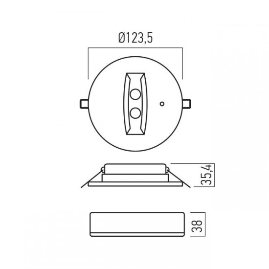 Corp de iluminat LED de siguranta XARROW 3.5W rotund nepermanent 3h montaj incastrat sau aparent IP40