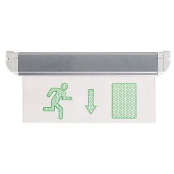 Lampa LED de siguranta marcaj sageata jos autonomie 3h montaj aplicat IP20