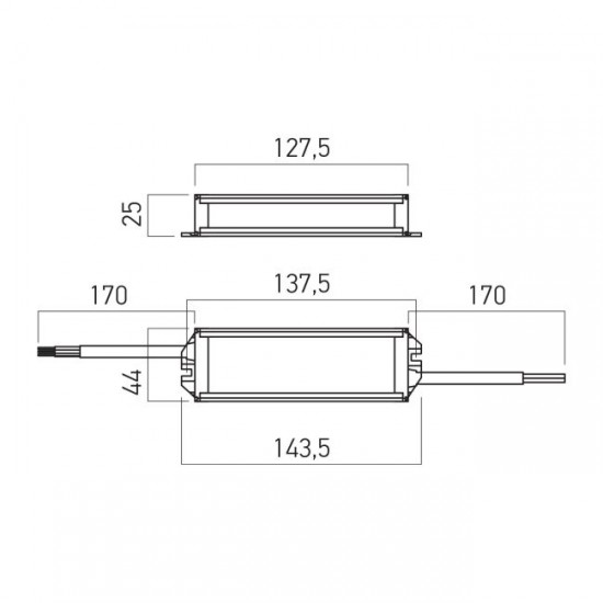 Sursa de alimentare ingusta pentru banda LED de exterior 100W 24V IP67