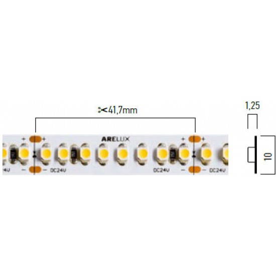 Banda LED de interior 18W XRIBO SMD 2835 192 LED 24V Alb Neutru