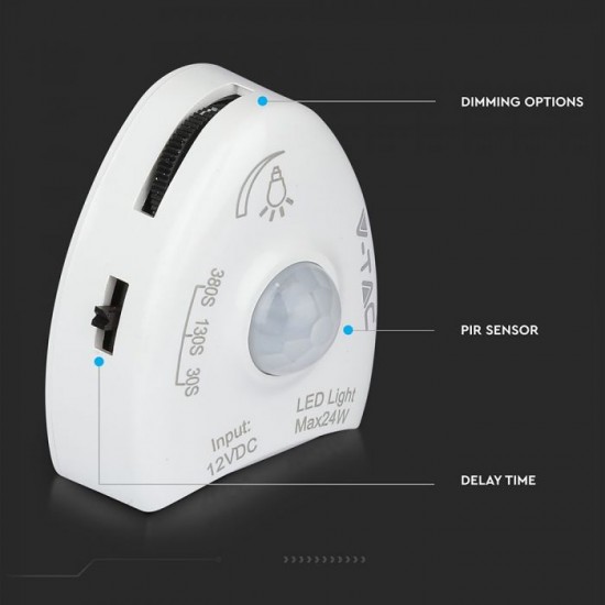 Set Banda LED 3W cu senzor miscare pentru pat single dimabila lumina neutra