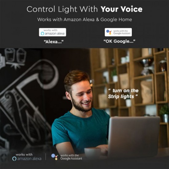 Set Banda LED etansa SMART 4W/ml RGBW si Controler WIFI compatibil cu Alexa & Google Home