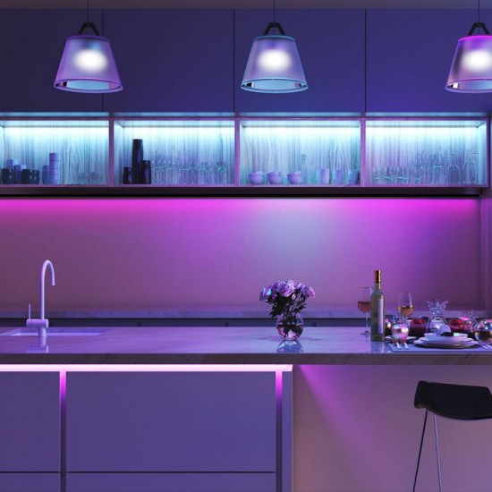 Set Banda LED etansa SMART 4W/ml RGBW si Controler WIFI compatibil cu Alexa & Google Home