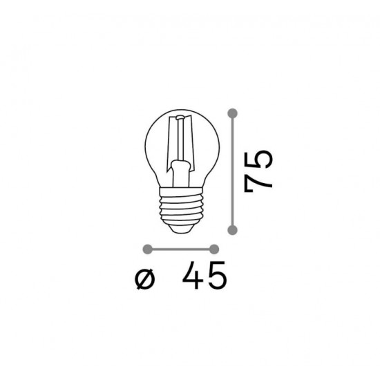 Bec LED SFERA 4W E27 G45 filament 3000K dimabil CRI80 transparent