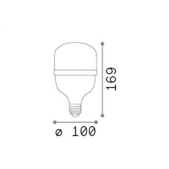 Bec LED BIN 30W E27 termoplastic CRI80 alb