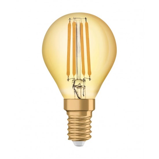 Bec LED filament sticla amber 4W OSRAM Vintage 1906 Class P E14 2400K