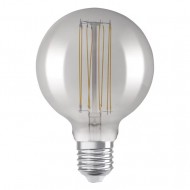 Bec LED filament sticla fumurie 11W Dimabil OSRAM Vintage 1906 Globe 125 E27 lumina calda 1800K