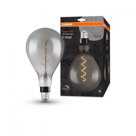 Bec LED filament fumuriu 4W OSRAM Vintage 1906 Dimabil BIG GRAPE 15 E27 1800K