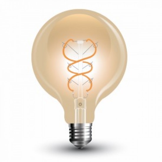 Bec LED Filament Curbat 5W E27 Amber G125 - lumina calda