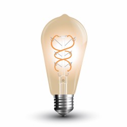 Bec LED Filament Curb 5W E27 Amber ST64 - lumina calda