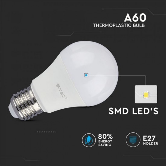 Bec LED 9W E27 A60 termoplastic