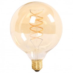 Bec LED Filament dublu spirala 6W E27 G125 Chihlimbar Alb Cald