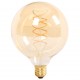 Bec LED Filament dublu spirala 6W E27 G125 Chihlimbar Alb Cald
