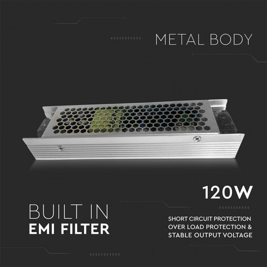 Sursa Metal Slim pentru banda LED 120W 12V 10A