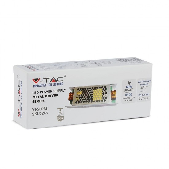 Sursa Metal Slim pentru banda LED 60W 12V 5A