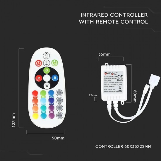 Controler cu Telecomanda Infrarosu 24 Butoane